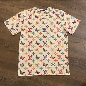 Louis Vuitton Men’s T-Shirt XL All Over Print Short Sleeve Logo